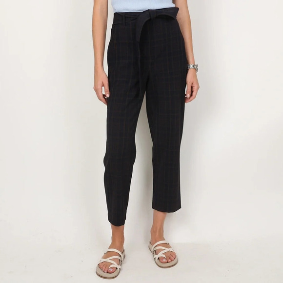 Aritzia  Wilfred Tie Front Jallade Pant Tweed Plaid - Picture 2 of 8